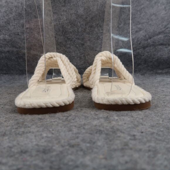 Abound Shoes Womens 5 Sandal Slides Flat Casual Rope Knot Straps White Slip On - Picture 5 of 13